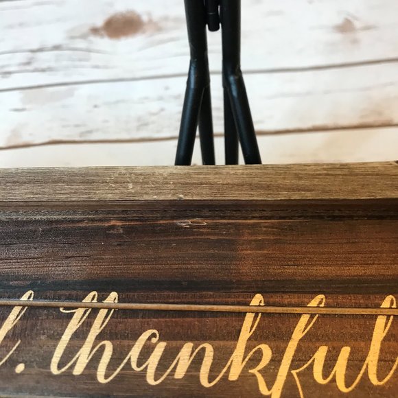 Wood GRATEFUL,THANKFUL BLESSED Plaque - Picture 5 of 8